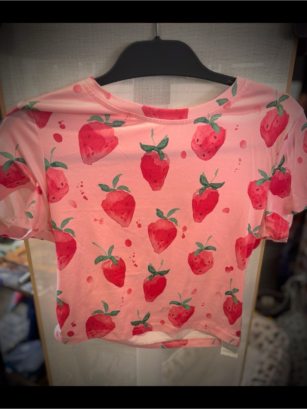 Kids Strawberry Print Pink Tee